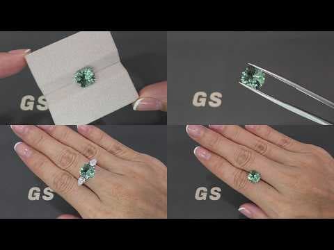 Green tourmaline radiant cut 3.05 carats, Africa ID 12286
