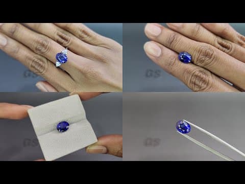 Sapphire Royal Blue oval cut 3.30 carats, Sri Lanka ID 10970
