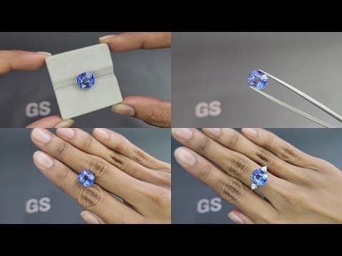 Unheated Intense Blue sapphire in cushion cut 8.05 carats, Sri Lanka ID 10801