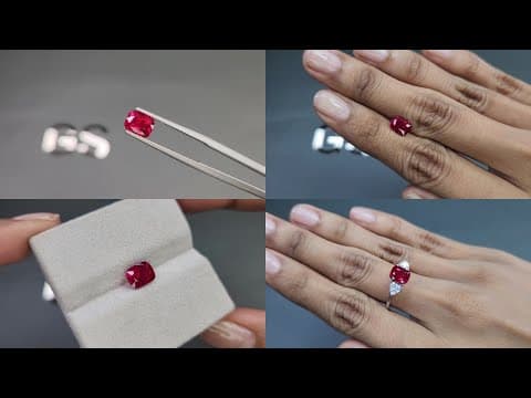 Spinel Vivid Red Pink сushion сut 1.65 carats, Burma ID 9352