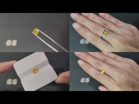 Sapphire Vivid Yellow octagon cut 1.05 carats, Sri Lanka ID 12393
