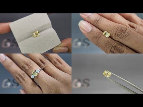 Unheated yellow sapphire octagon cut 1.55 carats, Sri Lanka ID 11838