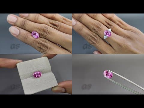 Unheated Intense Pink sapphire in oval cut 3.59 carats, Madagascar ID 11091