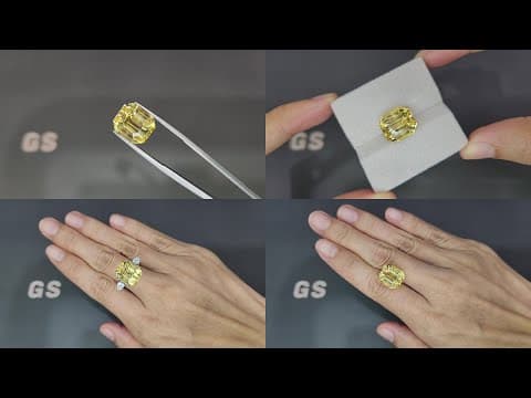 Unheated Golden color sapphire 15.04 carats in octagon cut, Sri Lanka ID 11805