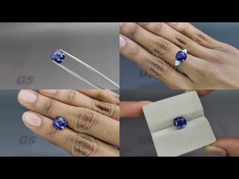 Sapphire Royal Blue cushion cut 4.05 carats, Sri Lanka ID 10969