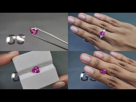 Sapphire Hot pink trillion cut 1.65 carats, Sri Lanka ID 9315