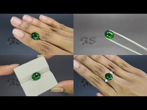 Garnet tsavorite oval cut 5.13 carats, Africa ID 11831