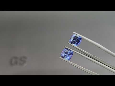 Pair of Intense Blue sapphires in cushion cut 5.59 carats, Sri Lanka ID 11086