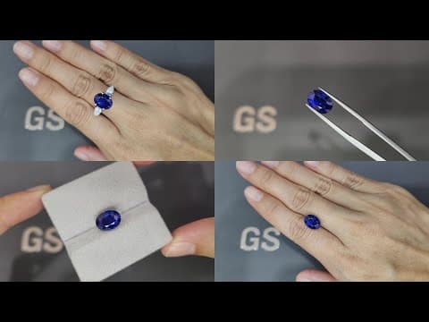 Royal Blue sapphire in oval cut 5.10 carats, Sri Lanka ID 11670