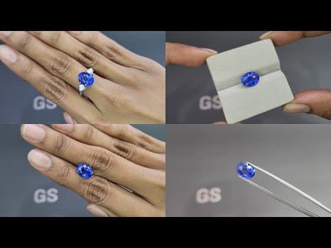 Intense Cornflower Blue sapphire in oval cut 4.54 carats, Sri Lanka ID 10814