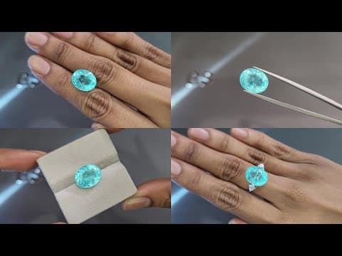 Neon blue Paraiba tourmaline oval cut 8.67 carats, Mozambique ID 11054