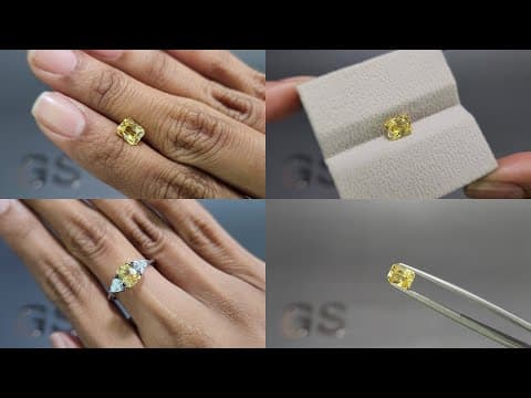 Yellow sapphire radiant cut 1.57 carats, Madagascar ID 11875