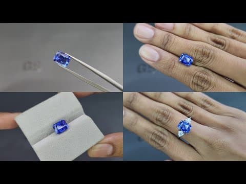 Unheated sapphire Royal Blue octagon cut 3.59 carats, Sri Lanka ID 11590