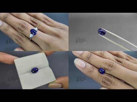Sapphire Royal Blue oval cut 3.01 carats, Sri Lanka ID 11402