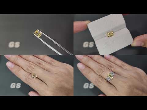 Sapphire Vivid Yellow octagon cut 1.55 carats, Sri Lanka ID 12398