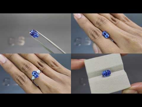 Sapphire Cornflower Blue radiant cut 3.45 carats,Sri Lanka ID 12133