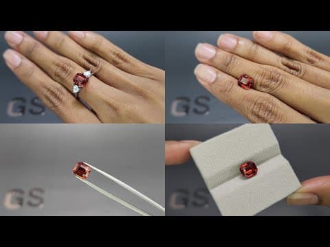 Garnet spessartine octagon cut 3.37 carats, Tanzania ID 11866