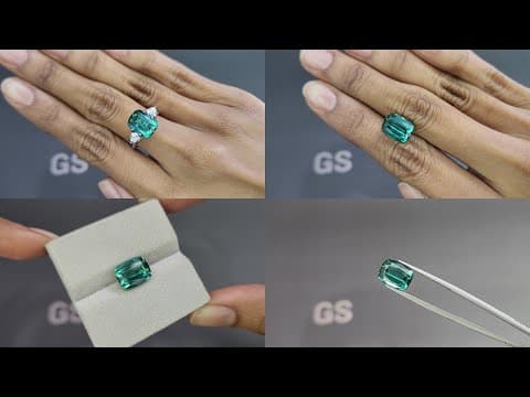 Vibrant Lagoon tourmaline in cushion cut 5.23 carats, Afghanistan ID 10805