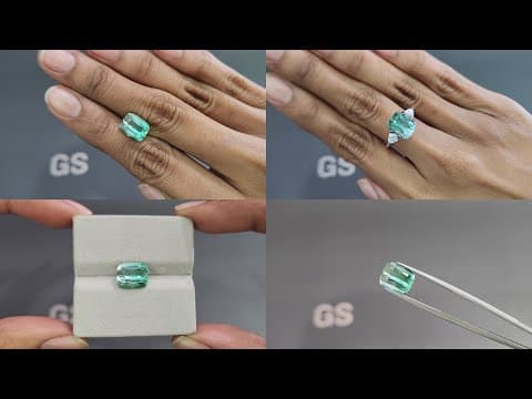 Vibrant Lagoon tourmaline in cushion cut 4.47 carats, Afghanistan ID 10811