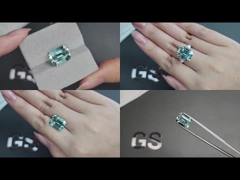 Rare green octagon cut beryl 6.38 carats, Russia ID 8845