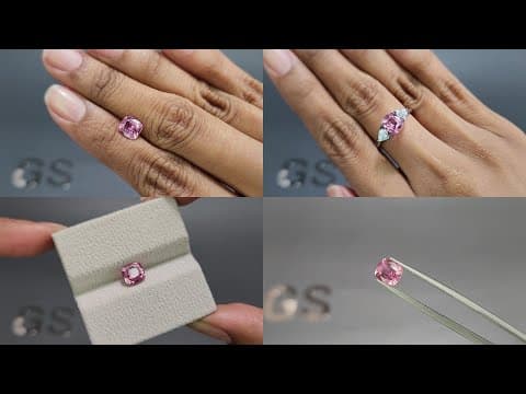 Pink sapphire cushion cut 1.61 carats, Sri Lanka ID 11845