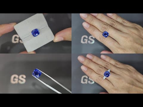 Royal Blue sapphire in cushion cut 4.02 carats, Sri Lanka ID 11687