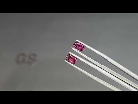 Pair of rhodolite garnets oval cut 1.86 carats, Madagascar ID 11581