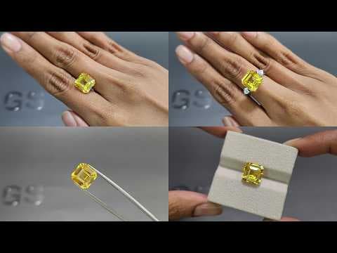 Sapphire Golden Yellow asher cut 8.65 carats , Sri Lanka ID 12152