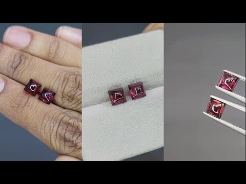Pair of garnets rhodolite sugarloaf cut 2.53 carats, Madagascar ID 11573