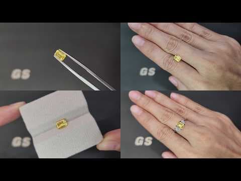 Sapphire Vivid Yellow octagon cut 1.12 carats, Sri Lanka ID 12391