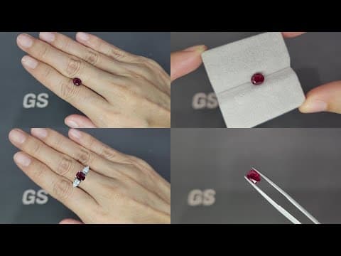 Unheated ruby Intense Red oval cut 1.30 carats, Burma (Mogok) ID 11493