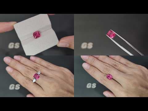 Spinel Vivid Pink Mahenge radiant cut 2.53 carats, Tanzania ID 12402