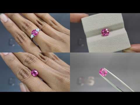 Unheated pink sapphire cushion cut 2.65 carats, Sri Lanka ID 12142