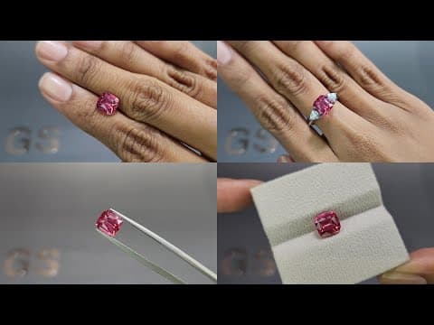 Pink spinel Mahenge cushion cut 3.01 carats, Tanzania ID 11911