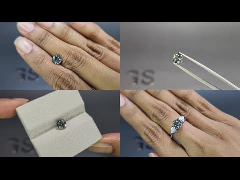 Unheated Teal sapphire round cut 1.62 carats, Madagascar ID 11873