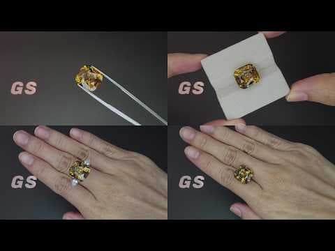 Large chrysoberyl cushion cut 14.12 carats, Sri Lanka ID 12129
