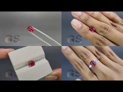 Spinel pinkish red cushion cut 2.04 carats, Tanzania ID 11880