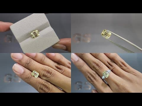 Unheated yellow sapphire octagon cut 3.18 carats, Sri Lanka ID 11910