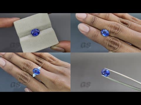 Unheated Royal Blue sapphire in oval cut 3.23 carats, Sri Lanka ID 11080