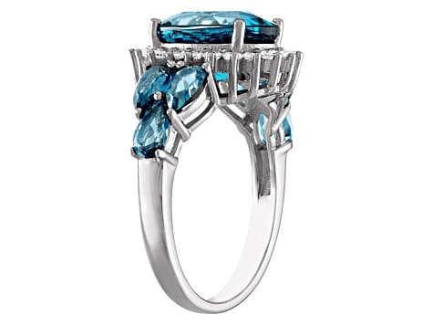 London Blue Topaz Sterling Silver Ring 5.75ctw
