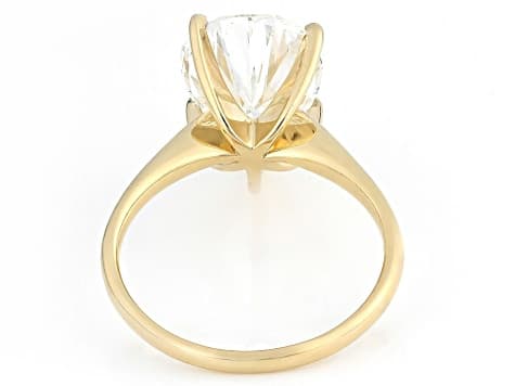 Certified Pear Shape White Lab-Grown Diamond F VS1 14K Yellow Gold Solitaire Ring 5.00ct