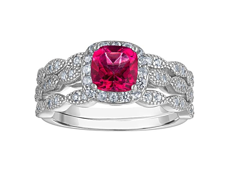 Pink Topaz Sapphire Sterling Silver Ring 1.90ctw