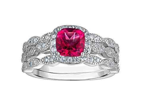 Pink Topaz Sapphire Sterling Silver Ring 1.90ctw