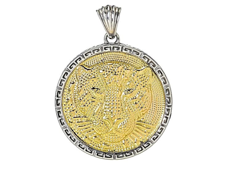 Silver Treasures by Samuel B. Sterling Silver & 18k Yellow Gold Leopard Pendant