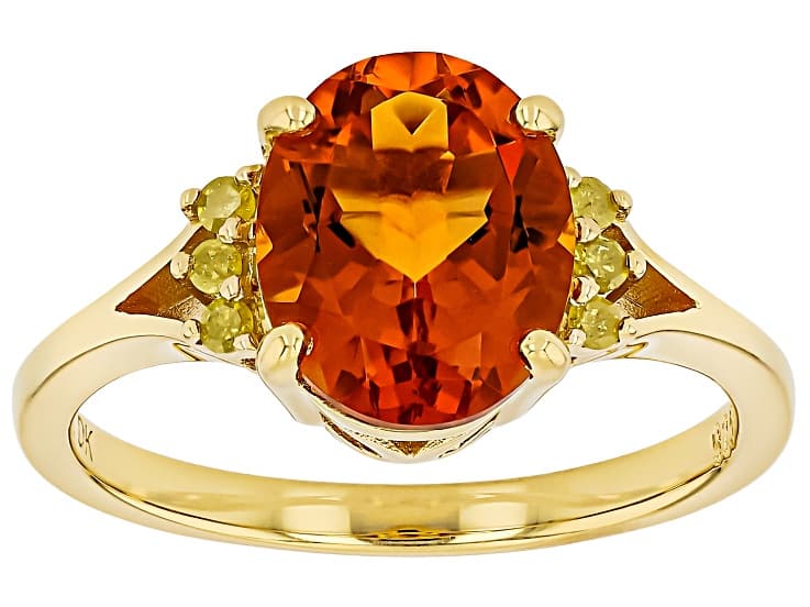 Orange Madeira Citrine 18K Yellow Gold Over Sterling Silver Ring 2.23ctw