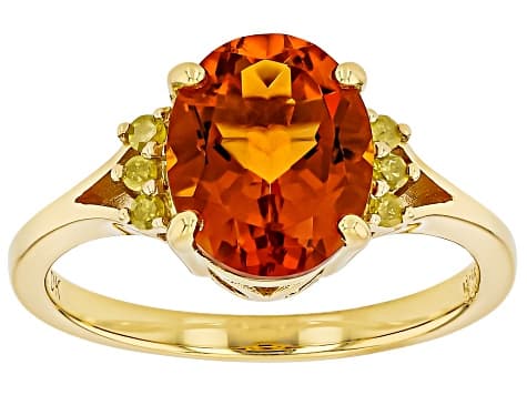 Orange Madeira Citrine 18K Yellow Gold Over Sterling Silver Ring 2.23ctw