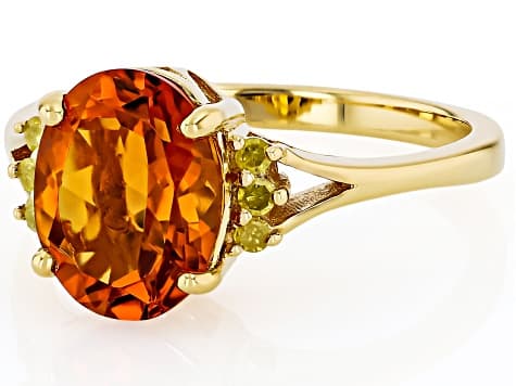 Orange Madeira Citrine 18K Yellow Gold Over Sterling Silver Ring 2.23ctw