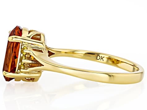 Orange Madeira Citrine 18K Yellow Gold Over Sterling Silver Ring 2.23ctw