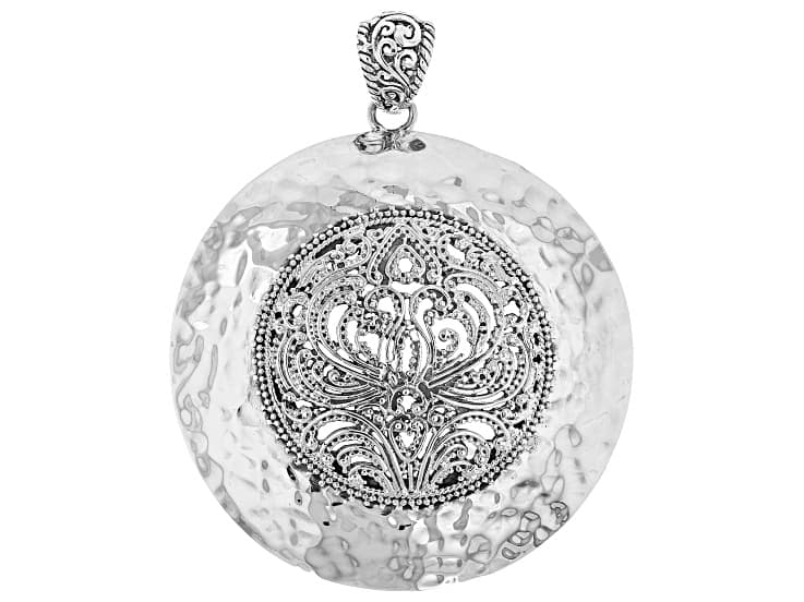 Sterling Silver Filigree Hammered Statement Pendant
