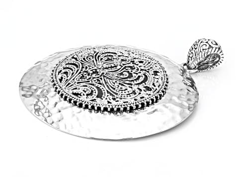 Sterling Silver Filigree Hammered Statement Pendant